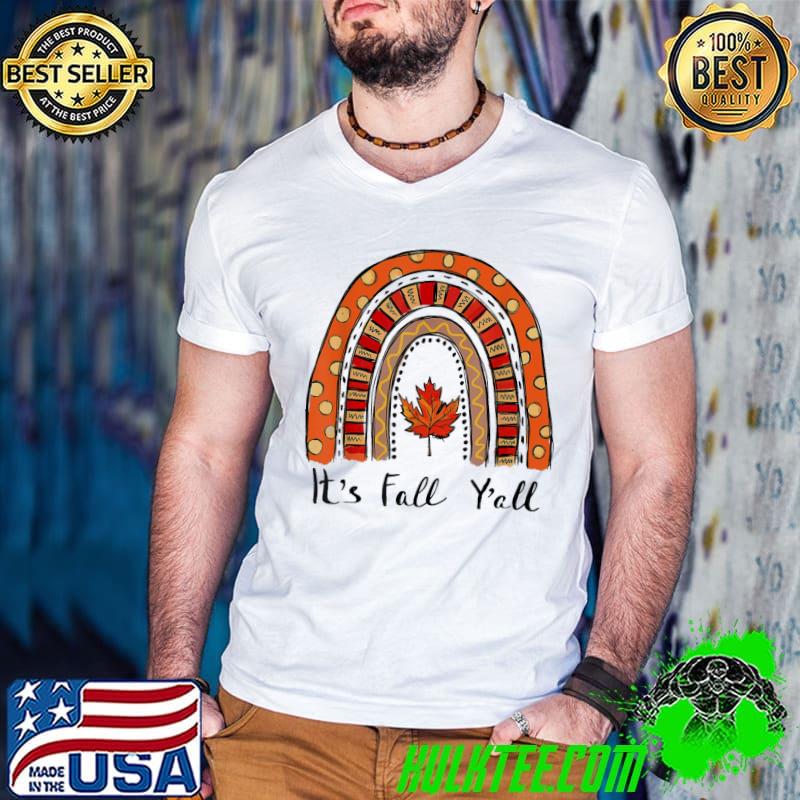 Hello fall pumpkin love fall y'all fall rainbow love fall classic shirt