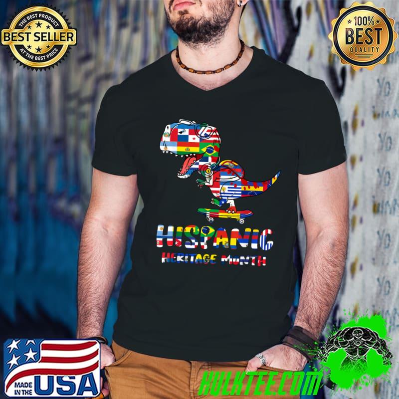 Hispanic Heritage Month T Rex Dinosaur Latina T-Shirt