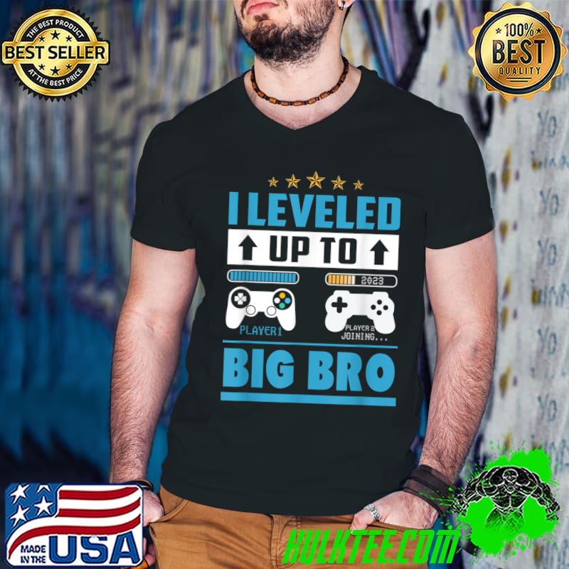 I Leveled Up To Big Brother Est 2023 Promoted To Big Bro Controller Game T-Shirt