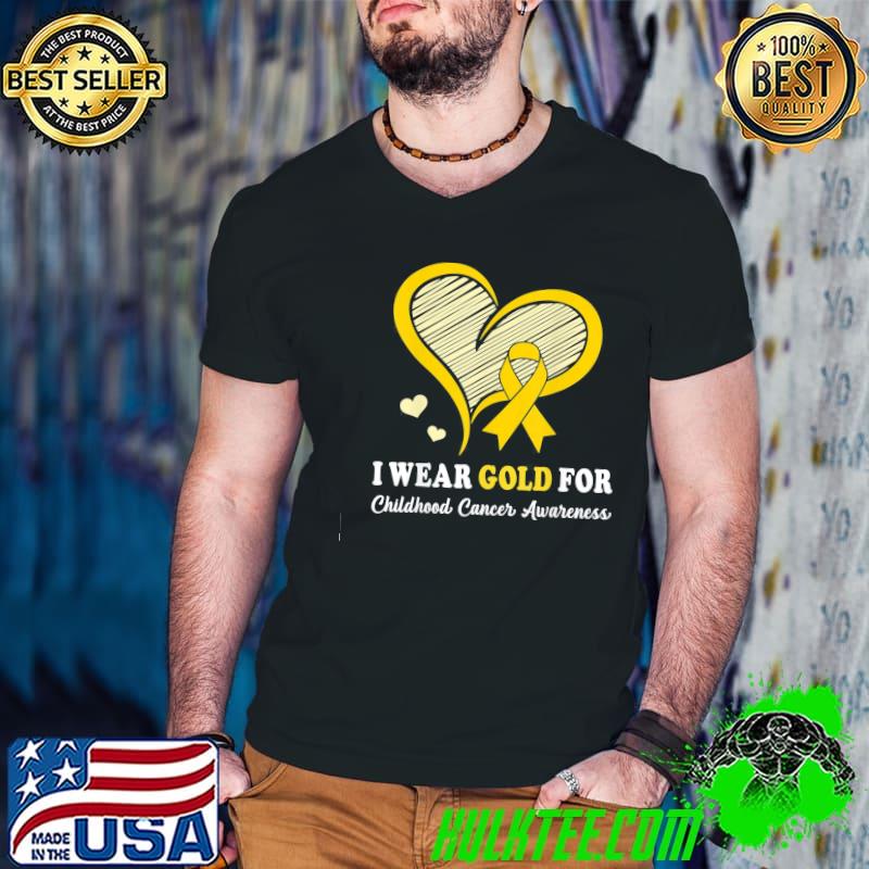 I wear gold for childhood cancer hope and support cute heart classic shirt I wear gold for childhood cancer hope and support cute heart classic shirt