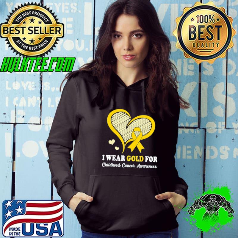I wear gold for childhood cancer hope and support cute heart classic s Hoodie I wear gold for childhood cancer hope and support cute heart classic s Hoodie