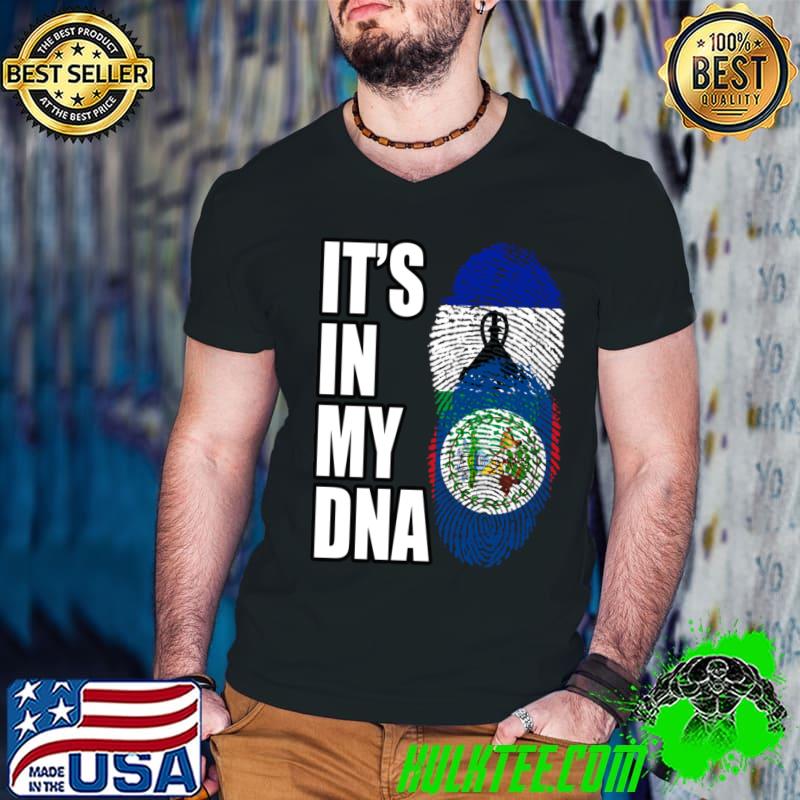 It's In My Dna Basotho And Belizean Mix Heritage Flag T-Shirt