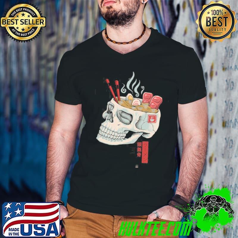 Japanese ramen skull art classic shirt