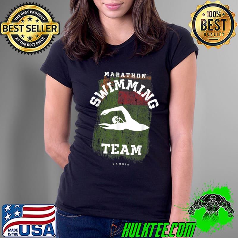 Marathon Swimming Team Zambia Water Sports Swimmer T-Shirt Ladies Tee Marathon Swimming Team Zambia Water Sports Swimmer T-Shirt Ladies Tee