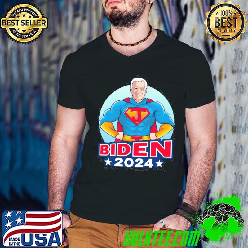 Muscular Joe Biden hero cartoon powerful superhero classic shirt