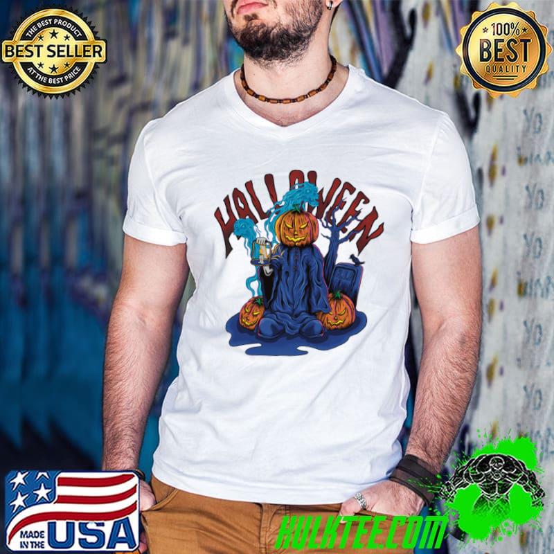Pumkin Scary Ghost Halloween T-Shirt