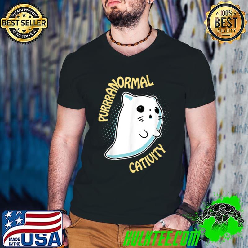 Purrranormal Cativity Pastel Goth Kawaii Cat Ghost Halloween T-Shirt