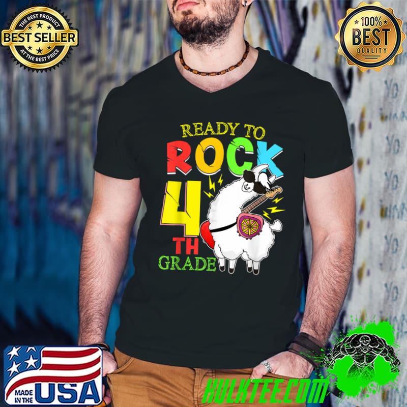 Ready To Rock Fourth Grade 4th First Day Of School Llama T-Shirt