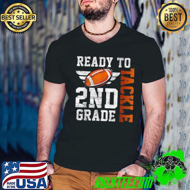 Ready To Tackle Second Grade Back To School Football T-Shirt