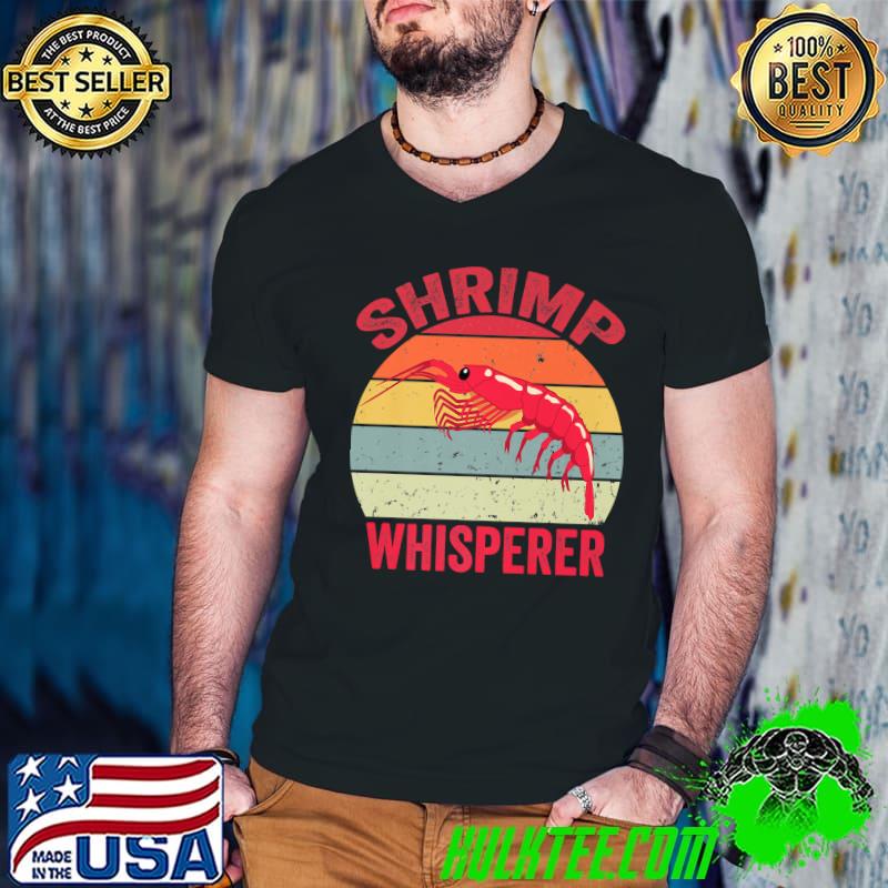Shrimp Whisperer Shrimp Lover Vintage Sunset T-Shirt