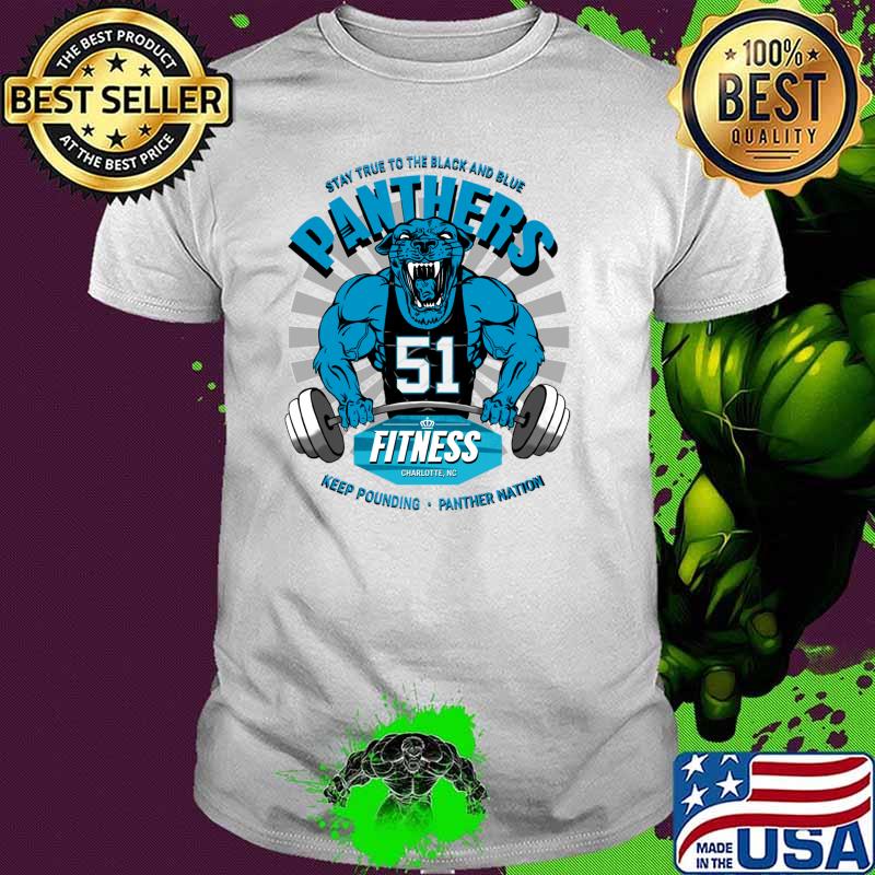 Stay true to the black and blue Panthers Fitness keep pounding T-Shirt
