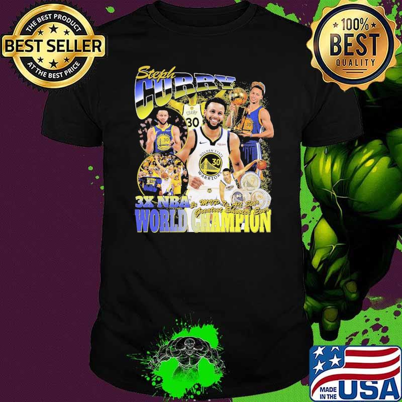 Steph curry 3x NBA world champion Golden State Warriors shirt