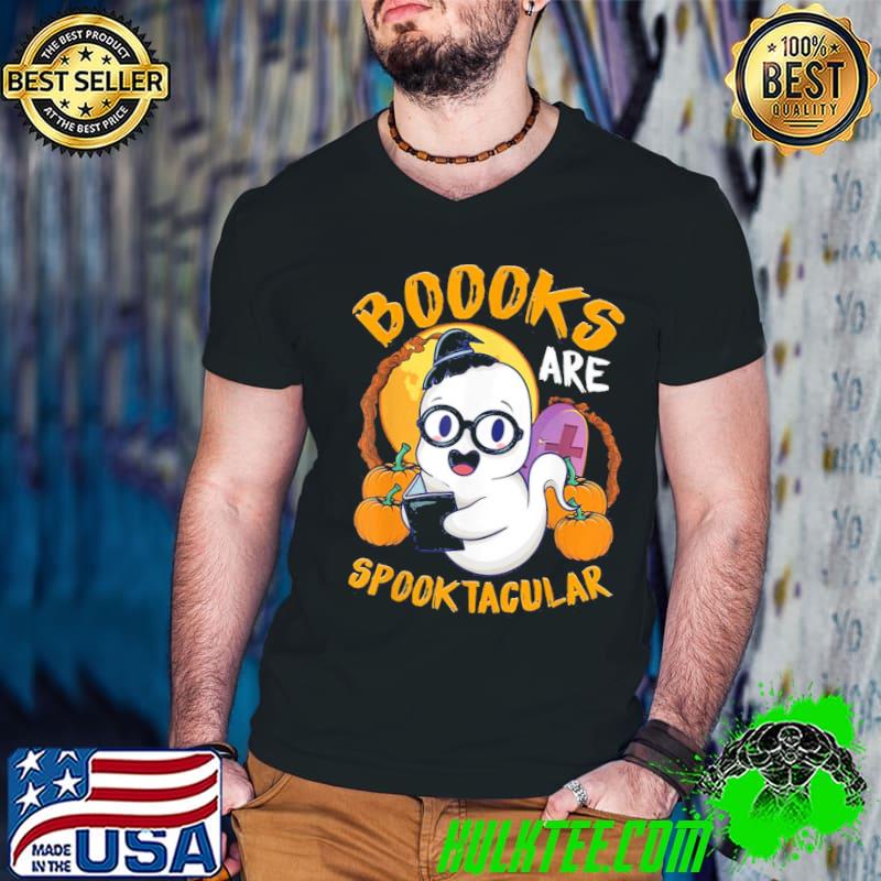 Teacher halloween boooks ghost funny book library reading shirt Teacher halloween boooks ghost funny book library reading shirt
