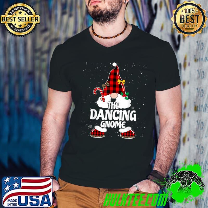 The Dancing Gnome Buffalo Plaid Matching Family Christmas Pajama T-Shirt