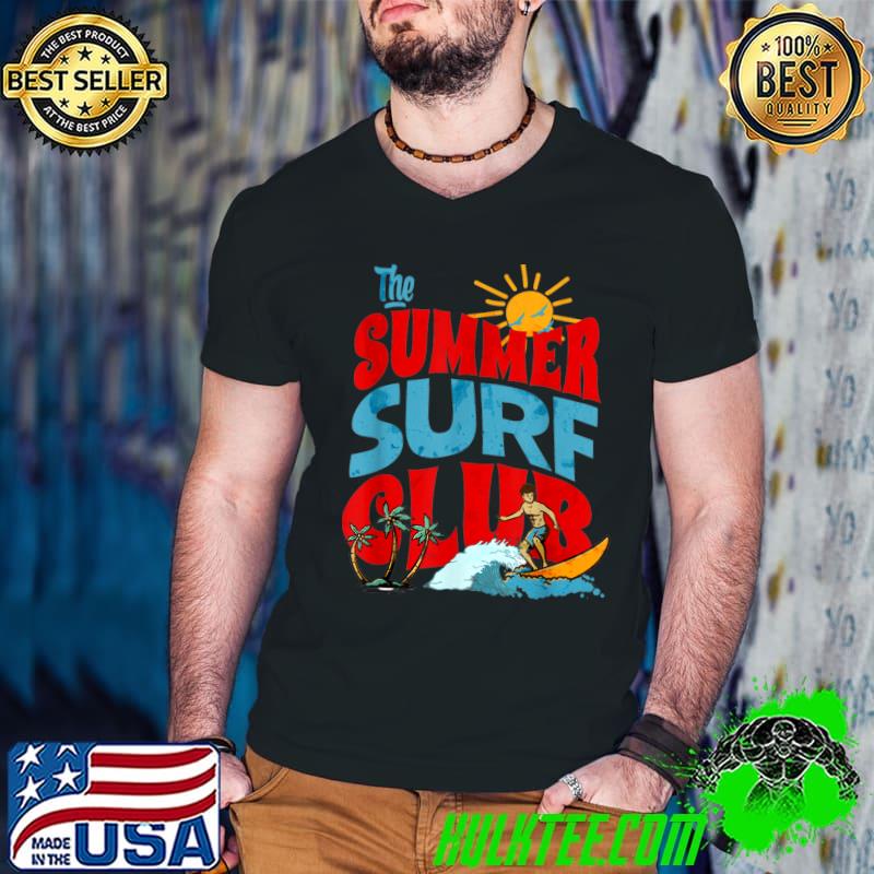 The Summer Surf Club Wave Palm Tree And Sun Surfer Vintage T-Shirt