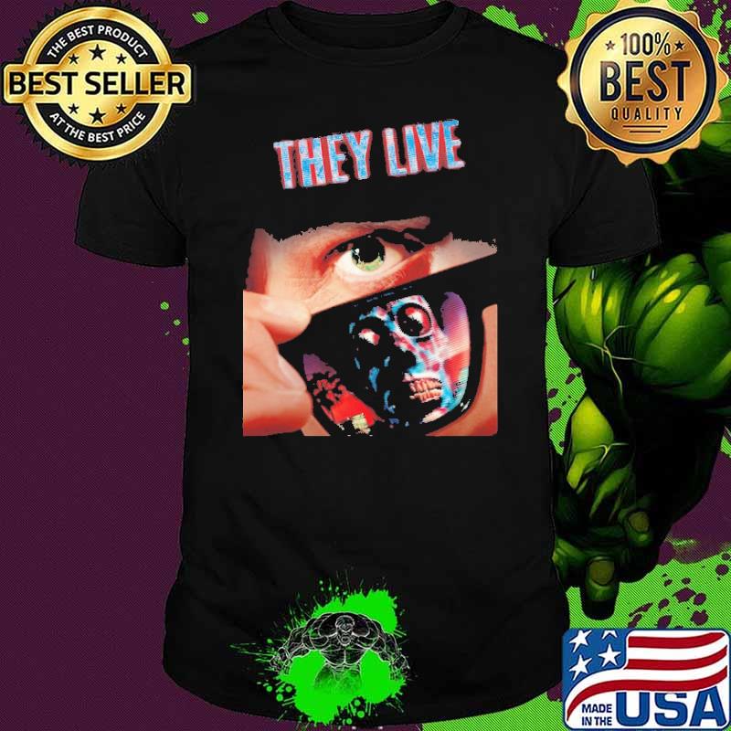 They Live 1988 Glasses Skull Poster Movie Shirt