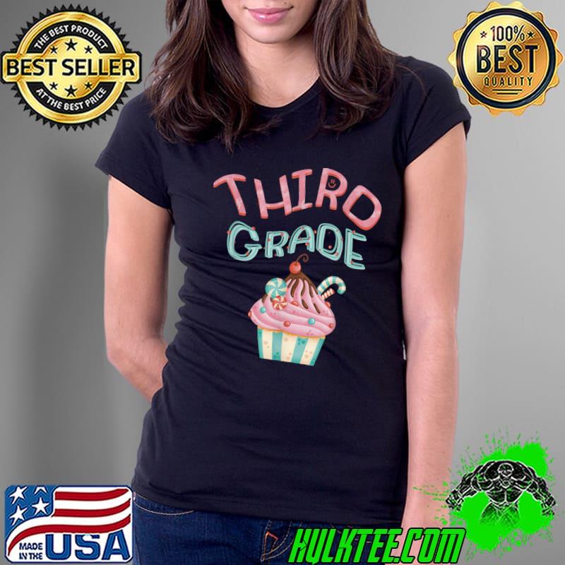 Third Grade Cream Preppy Cupcake Back To School T-Shirt Ladies Tee Third Grade Cream Preppy Cupcake Back To School T-Shirt Ladies Tee