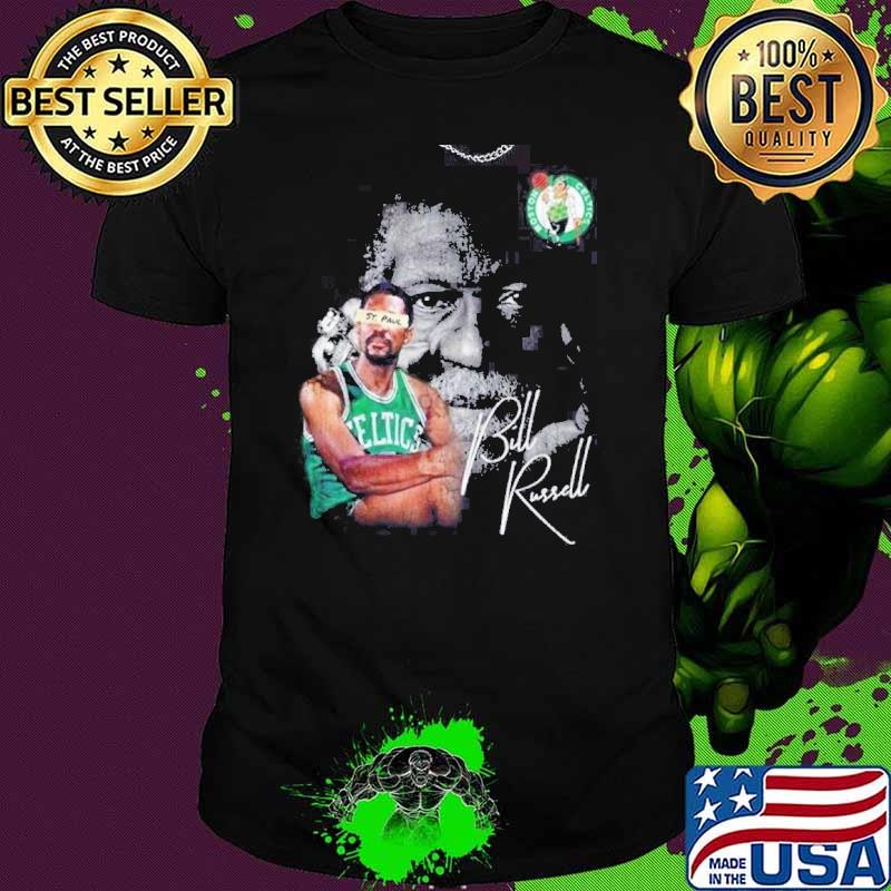 Vintage NBA Legend Bill Russell Signature Rip Shirt