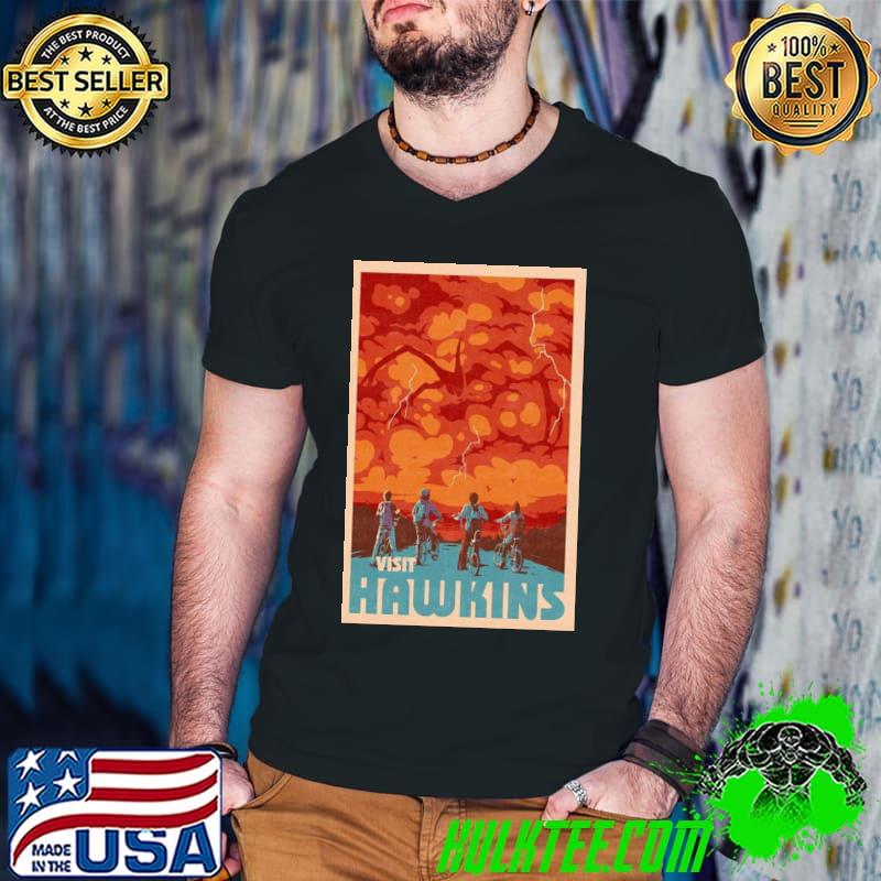 Visit hawkins stranger things vintage fanart classic shirt
