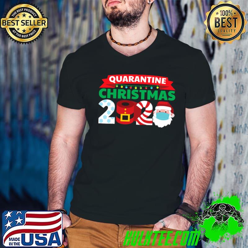 2020 Quarantine Christmas Pajama For Family Boho Santa Clause Mask T-Shirt