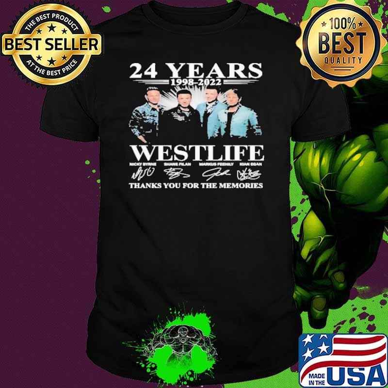 24 years westlife thank for memories signatures shirt