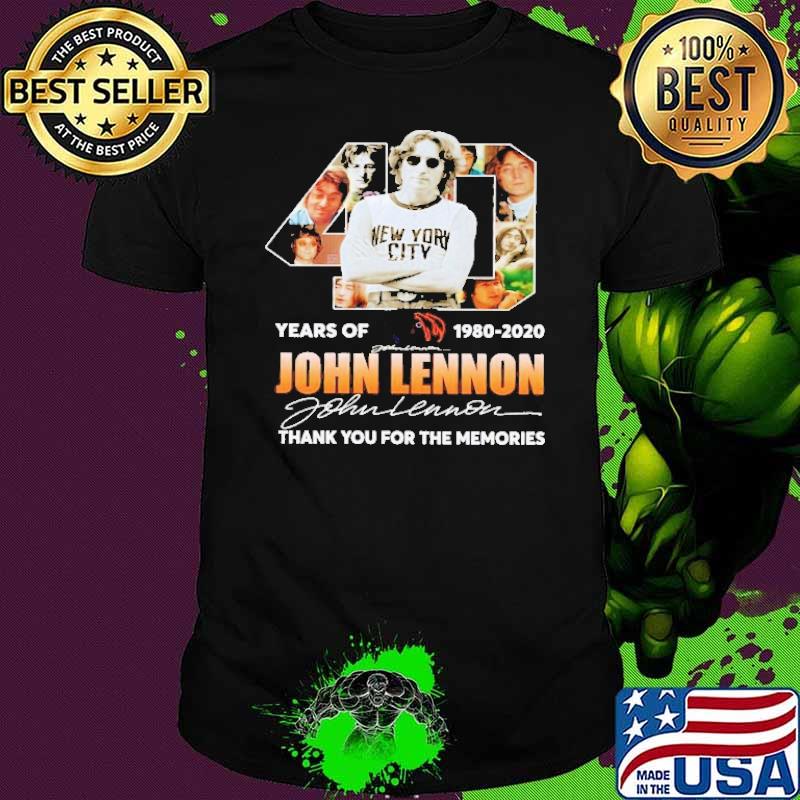 40 years of john lennon thank for memories signatures shirt