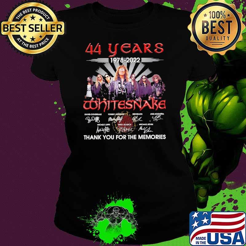 44 years Whitesnake thank for memories signatures s Ladies tee 44 years Whitesnake thank for memories signatures s Ladies tee