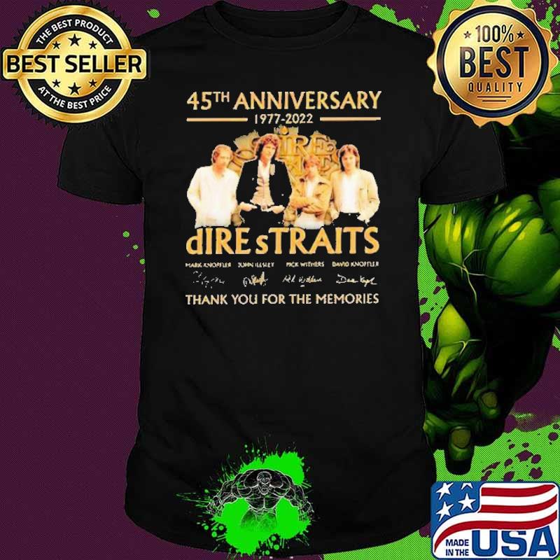 45th Anniversary 1977 2022 DireStraits Thank You For The Memories Shirt