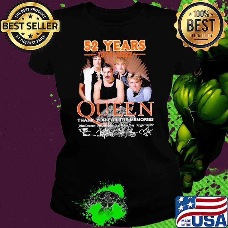 52 years 1970 2022 queen thank for memories signatures s Ladies tee 52 years 1970 2022 queen thank for memories signatures s Ladies tee