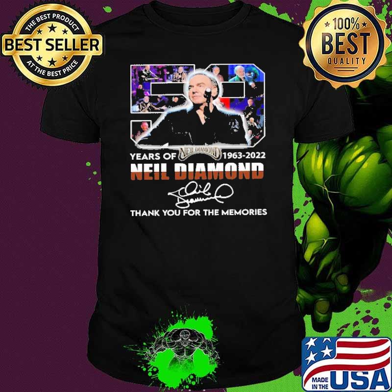 58 years of neil diamond thank for memories signature shirt