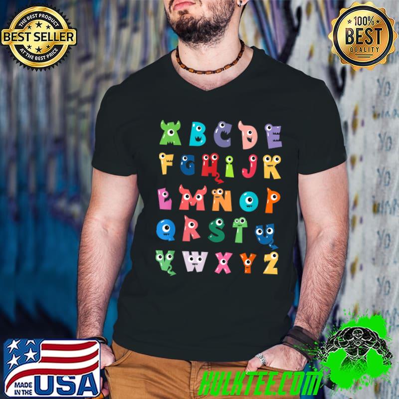 ABC Cute Monster Alphabet Halloween Teacher Costume Kids T-Shirt