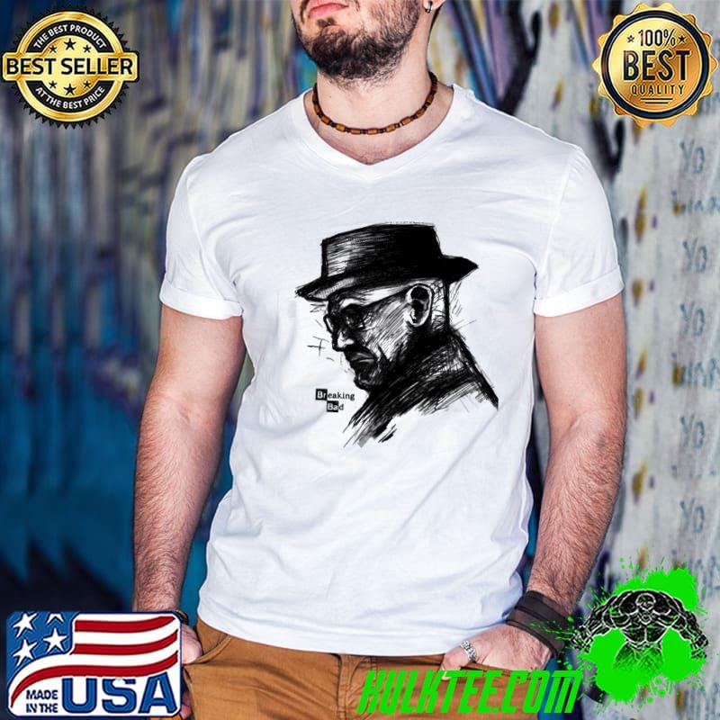 Black heisenberg walter white sketch breaking bad shirt