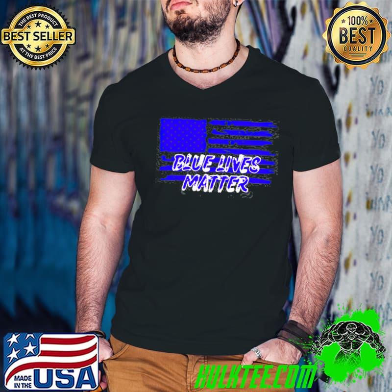 Blue lives matter with American blue flag shirt