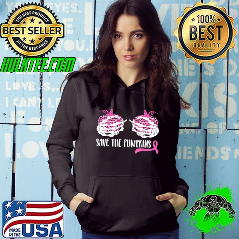 Breast Cancer Awareness Save The Pumpkins Skeleton Hand Pumpkin Leopard Halloween Costume T-Shirt Hoodie Breast Cancer Awareness Save The Pumpkins Skeleton Hand Pumpkin Leopard Halloween Costume T-Shirt Hoodie