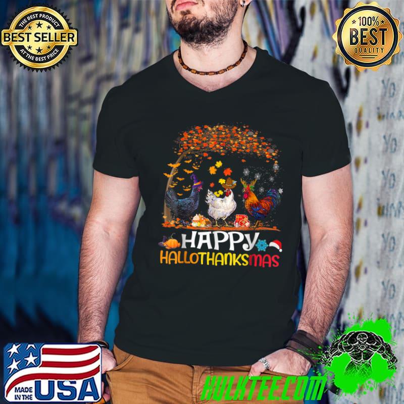 Chicken Halloween Happy HalloThanksMas Autumn Thanksgiving T-Shirt