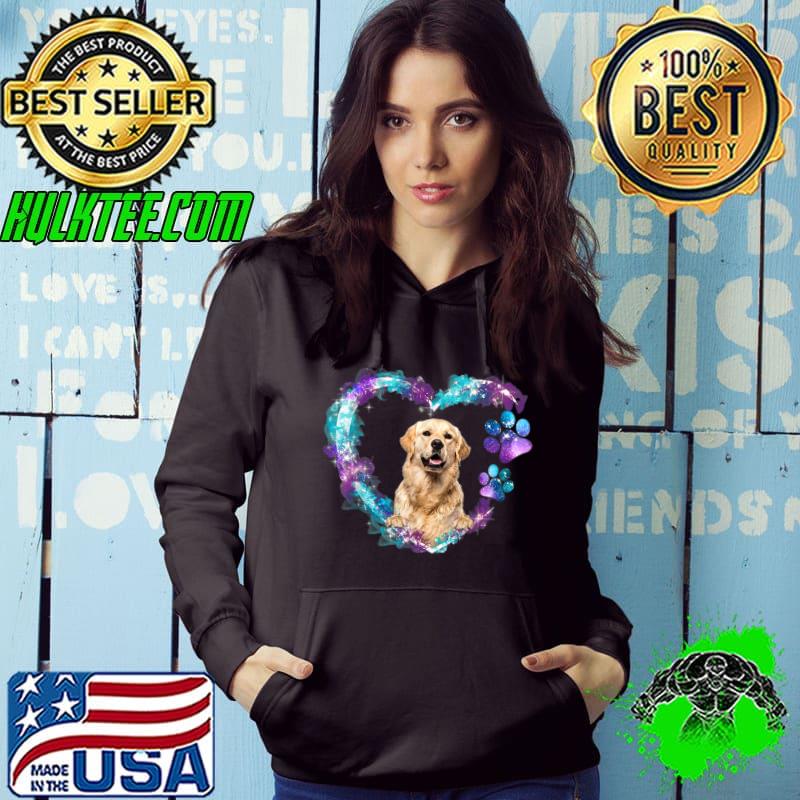 Cute Golden Retriever Miracle Heart Blue Paws Dog T-Shirt Hoodie Cute Golden Retriever Miracle Heart Blue Paws Dog T-Shirt Hoodie