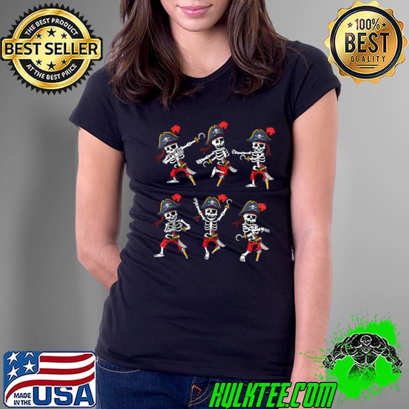 Dancing Pirate Skeletons Dance Challenge Halloween T-Shirt Ladies Tee Dancing Pirate Skeletons Dance Challenge Halloween T-Shirt Ladies Tee
