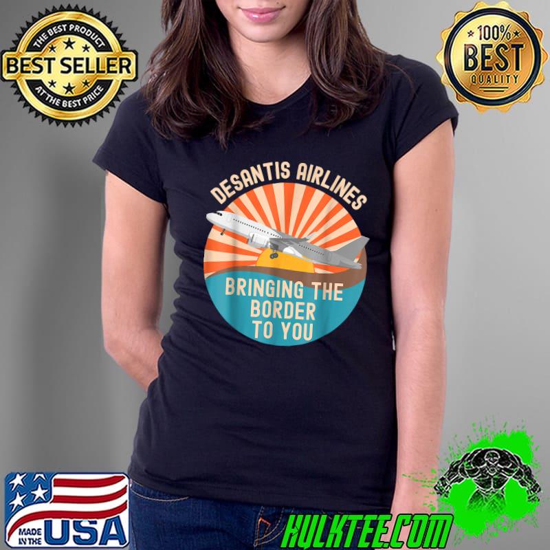 DeSantis Airlines Shirt Marthas Vineyard Politics Funny Meme T-Shirt Ladies Tee DeSantis Airlines Shirt Marthas Vineyard Politics Funny Meme T-Shirt Ladies Tee