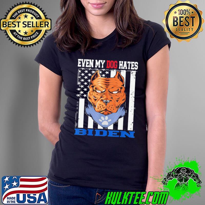 Even my dog hates Biden usa flag with doberman dog s Ladies Tee Even my dog hates Biden usa flag with doberman dog s Ladies Tee