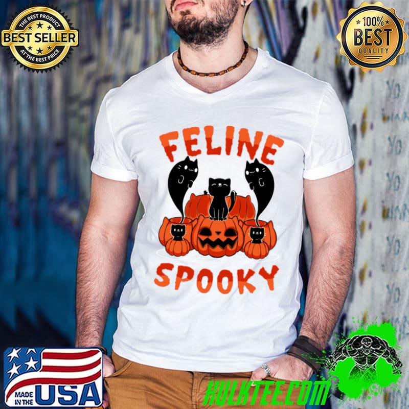 Feline Spooky Halloween Kitten Pumpkins Tobe Fonseca T-Shirt