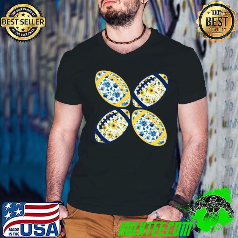 Football navy blue and gold pattern Classic T-Shirt