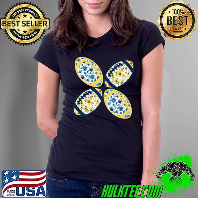Football navy blue and gold pattern Classic T-Shirt Ladies Tee Football navy blue and gold pattern Classic T-Shirt Ladies Tee