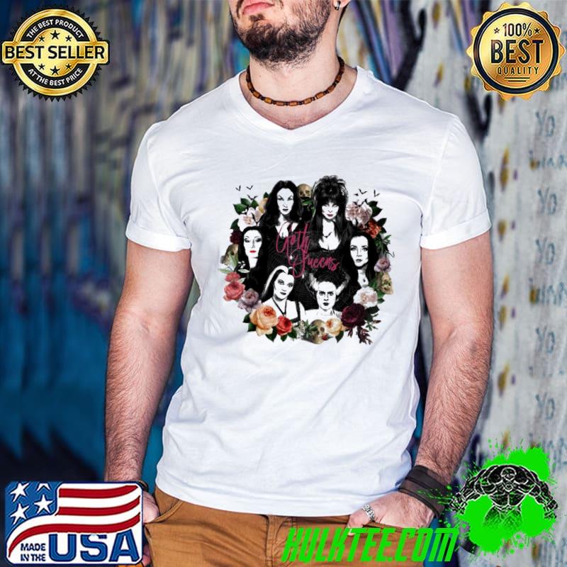 Goth queens with flowers halloween shirt