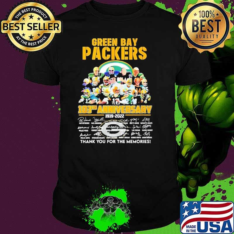 Green Bay Packers 103rd Anniversary Thank You For The Memories Shirt
