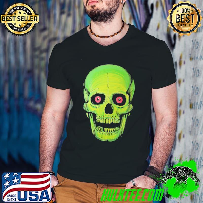 Green halloween skull shirt