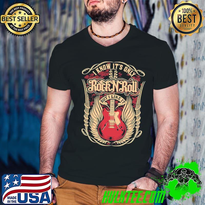 Guitar red logo rock n roll classic shirt