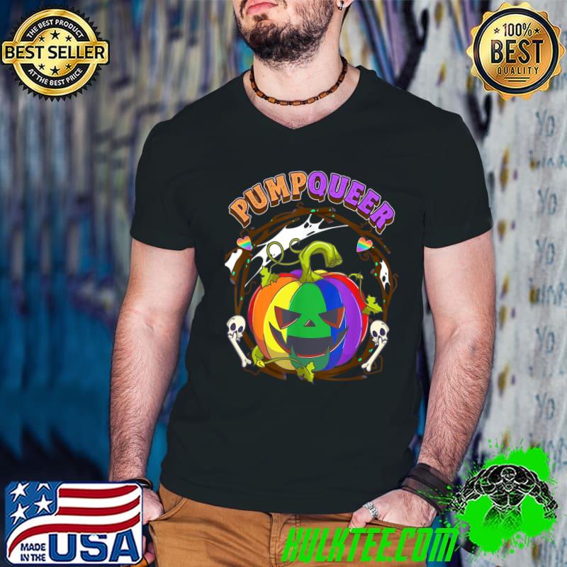 Halloween Costume Pumpqueer Pumpkin Lgbt Gay Dracula T-Shirt