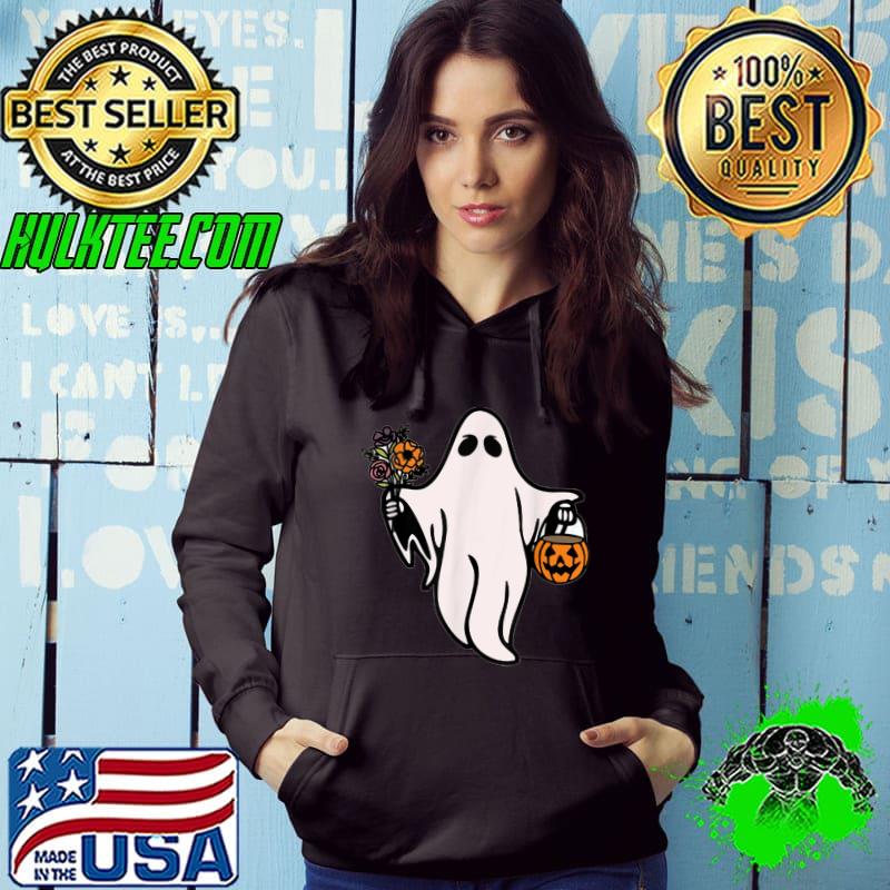 Halloween Ghost Cute 2022 Pumpkin And Flowers T-Shirt Hoodie Halloween Ghost Cute 2022 Pumpkin And Flowers T-Shirt Hoodie