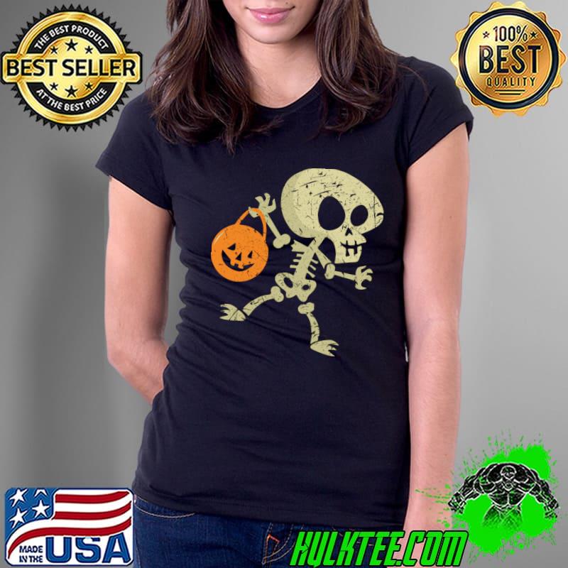 Halloween skeleton costume skull pumpkin T-Shirt Ladies Tee Halloween skeleton costume skull pumpkin T-Shirt Ladies Tee