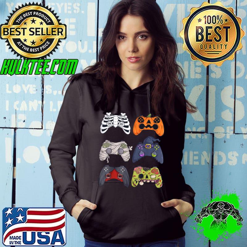 Halloween Skeleton Zombie Gaming Controllers Mummy Horror Movie T-Shirt Hoodie Halloween Skeleton Zombie Gaming Controllers Mummy Horror Movie T-Shirt Hoodie